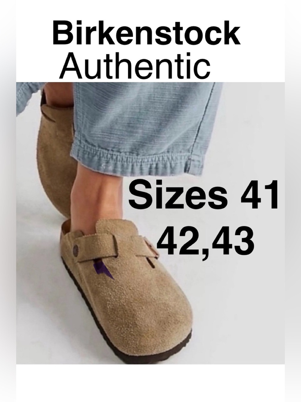 Birkenstock Boston clogs sizes-41,42, 43-suede leather -in Taupe- NEW authentic